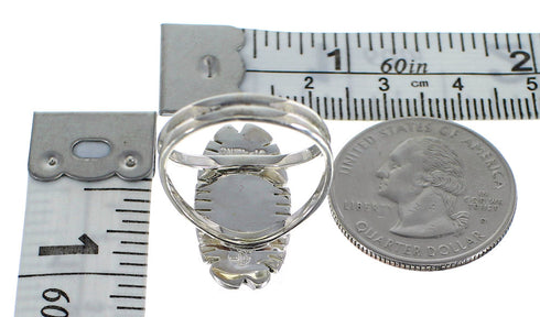 Magenta Turquoise Sterling Silver Ring Size 7 VX58967